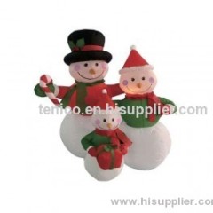 4 Foot Inflatable Snowmen Family Holding Gifts