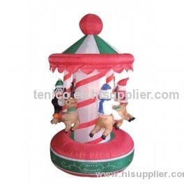 6.5 Foot Animated Christmas Inflatable Rotating Carousel