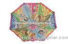Kids Rain Colorful Umbrellas With Automatic Open Plastic Crook Handle