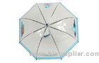 46 Inch Arc Transparent Kids Rain Umbrellas , Cute Clear PVC Umbrella