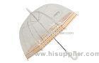 Cute Deep Dome Kids Rain Umbrellas Clear PVC , Custom Printed Umbrella