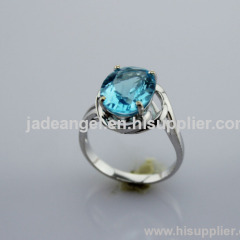 925 Silver Jewelry ,Fashion Sterling Silver Blue Topaz Cubic Zircon Ring