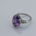 925 Sterling Silver Jewelry Oval Dome Cut Created Amethyst Cubic Zircon Ring