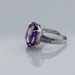 925 Sterling Silver Jewelry Oval Dome Cut Created Amethyst Cubic Zircon Ring