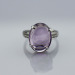 925 Sterling Silver Jewelry Oval Dome Cut Created Amethyst Cubic Zircon Ring