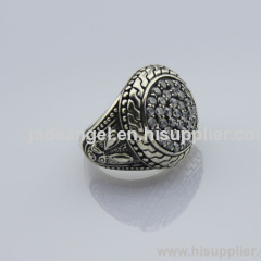 Designer Silver Jewelry 925 Sterling Silver Pave CZ Diamonds Ring