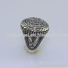 Designer Silver Jewelry 925 Sterling Silver Pave CZ Diamonds Ring