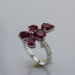 925 Sterling Silver Jewelry Created Ruby Cubic Zricon Ring