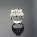 fashion 925 sterling silver jewelry.silver pave clear cubic zircon leopard hear ring