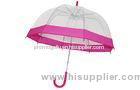 46 Inch Elegant Clear PVC Umbrella , Birdcase Auto Open For Advertising