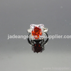 925 Silver Jewelry Garnet Cubic Zircon Ring