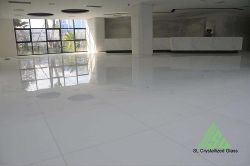 Crystal white crystallized glass floor