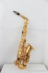 professional gold lacquer alto saxophone