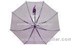 Long Colorful Clear PVC Umbrella , 46 Inch Arc Purple Aluminium Frame