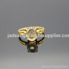 18k Yellow Gold Plated Silver Jewelry Yellow Cubic Zircon 925 Silver Ring