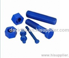 Teflon finished hex bolts/stud bolts, available in 1/2- to 2-inch size