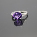 Fine Jewelry 925 Sterling Silver Created Amethyst and Cubic Zircon Ring