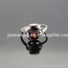 Fashion Jewelry Sterling Silver Garnet Cubic Zircon Ring