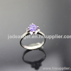 925 Sterling Silver Created Amethyst Ring Gemstone Jewelry