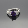 925 Sterling Silver Amethyst Cubic Zircon Ring,Fashion Silver Jewelry
