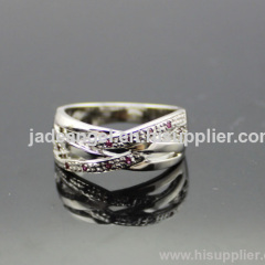 Sterling Silver Pave Created Ruby Ring Gemstone Ring
