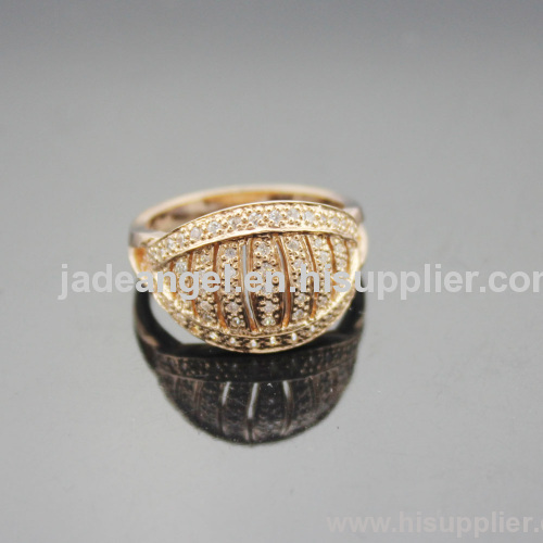 18K Rose Gold Jewelry 925 Silver Pave CZ Diamonds Ring