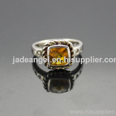 Designer Silver Jewelry ,925 Silver Citrine Cubic Zircon Ring