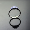 fine jewelry sterling silver three tanzanite cubic zircon ring