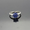 gemstone Jewelry round cut created tanzainte 925 silver ring