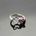 925 Silver Ring,Pave Ruby Cubic Zircon Ring