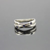 Gemstone Silver Ring ,925 Sterling Silver Crossover Ring with Tanzanite Cubic Zircon
