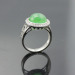 925 Silver Jewelry ,Fashion Green Jade and Clear Cubic Zircon Ring