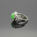 925 Silver Jewelry ,Fashion Green Jade and Clear Cubic Zircon Ring