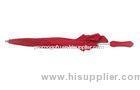 25 Inch Elegant Long Handle Red Umbrella With Heart Shape For Wedding
