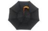 Vented Canopy Black Long Handle Umbrella With Metal Rib For Old Men