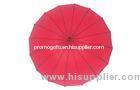 23 Inch Red Long Handle Umbrella , Subway Pagoda Manual Open Umbrella