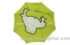 Unique Green Long Handle Umbrella / Frog Straight Frog Across Printing