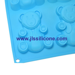 6-cavity teddy bear silicone baking pan