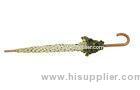 Straight Lady Fashion Rain Umbrellas , 46 Inch Arc With Wooden Handle