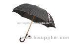 23" Fashion Rain Black Umbrellas / Wooden Handle Straight Hand Tied Rope