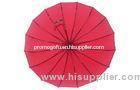 23 Inch Fashion Rain Red Umbrellas With PU Handle For Wedding