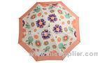 23 Inch Fashion Rain Umbrellas / Wooden J Shape Handle Flower Printing