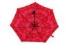 Folding Red Heat Transfer Umbrella , 42 Inch Arc Printed Auto Open