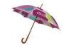 23 Inch Customize Heat Transfer Umbrella With Printing / Wooden Shaft