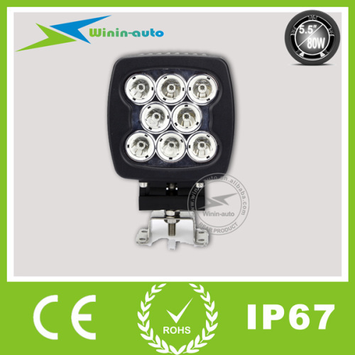 6" 80W SQUARE CREE LED Auto Driving Light for cars ships 7200 Lumen WI6801