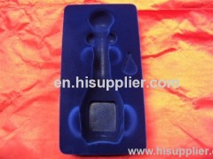 flocked blister cosmetic display plastic tray