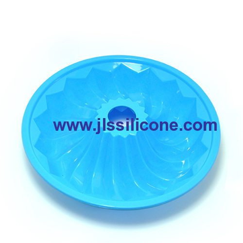 big skyblue silicone bundt cake bakeware mouls