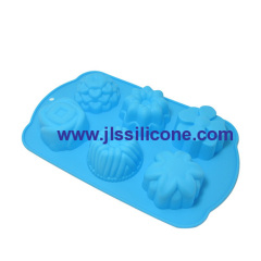 6-cavity flower silicone baking cake molds