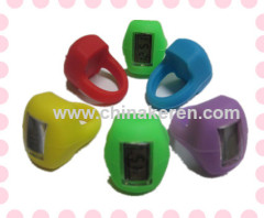 Silicone green led ring watch