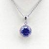 925 Sterling Silver Jewelry ,tanzanite cubic zircon pendant necklace